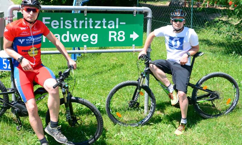 Radfahren entlang der Feistritz am Feistritztalweg ideal für Familien (c) Gery Wolf