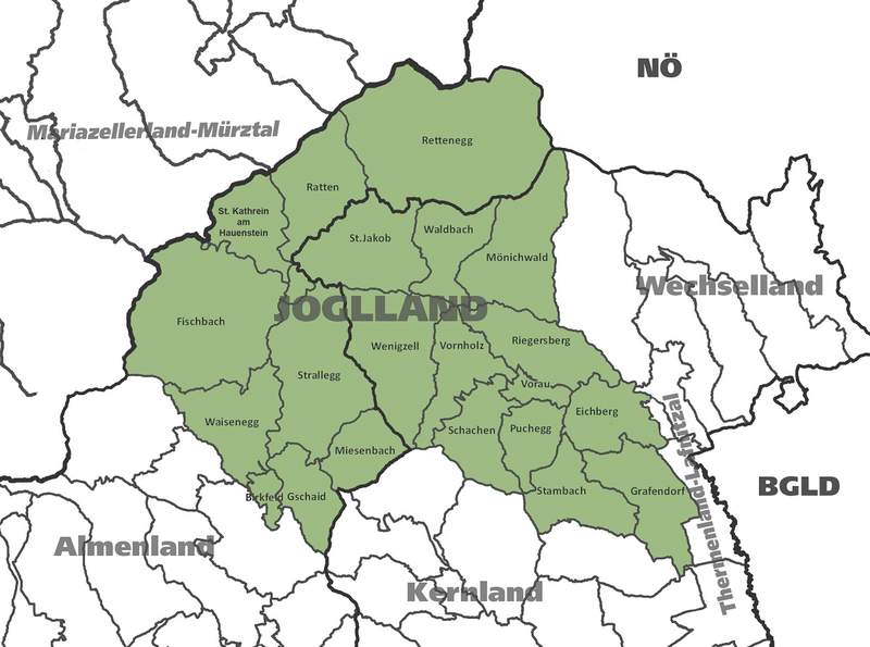 Karte vom Joglland